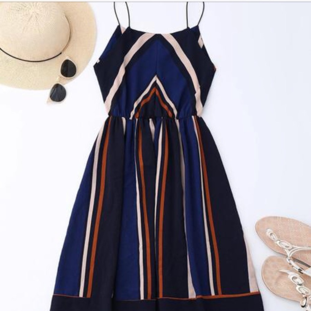 The Fray Clothing Company- Blue Azul Striped Dress